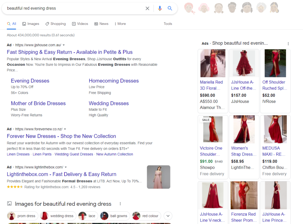 google search red dress